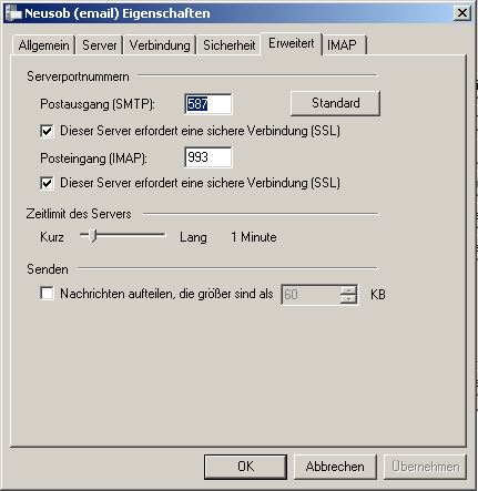 LiveMail 2009 SSL und Porteinstellung