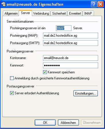 Outlook Express IMAP Server